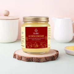 Premium A2 Desi Cow Ghee By Rulife | Bilona Method Curd-Churned Healthy Desi Ghee Good For Heart Health | (500ml) 16.9 Ounce | Jar Pack