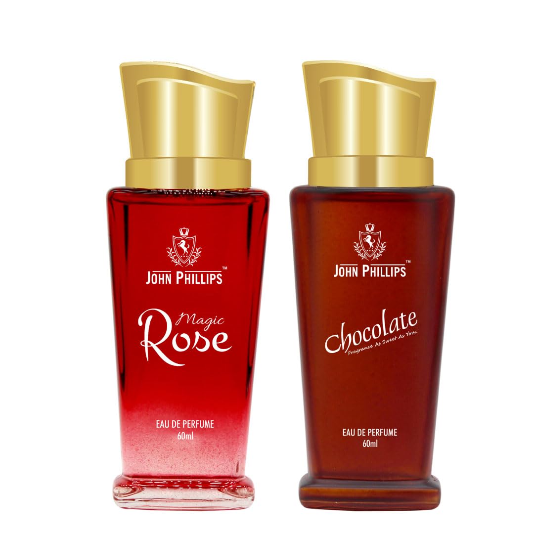 John Phillips Luxury Chocolate & Magic Rose Eau De Parfum 60ml 2 Fl.oz. Each Pack Of 2 For Men & Women