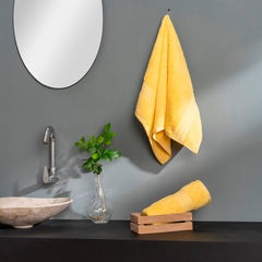 Ddecor Cotton Hand Towel 500 Gsm - Pack Of 2 (Yellow)