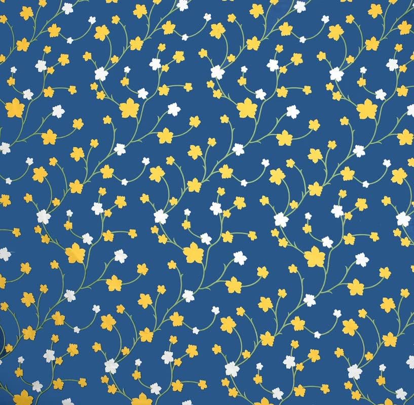 1 Single Bedsheet And 1 Pillow Cover - 60 X 90 Inches, Blue & Yellow | Cotton Floral Luxurious Beautiful Soft Comfort Designer Floral Pattern