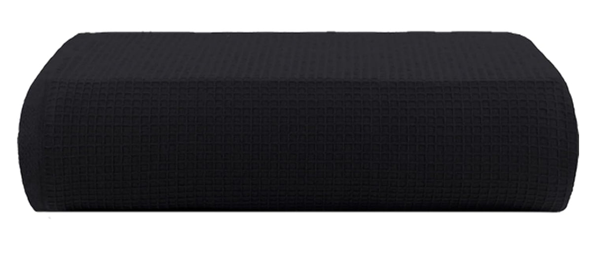 Casa Copenhagen Egyptian Cotton Waffle Large Size Bath Towel 500 Gsm (Black)