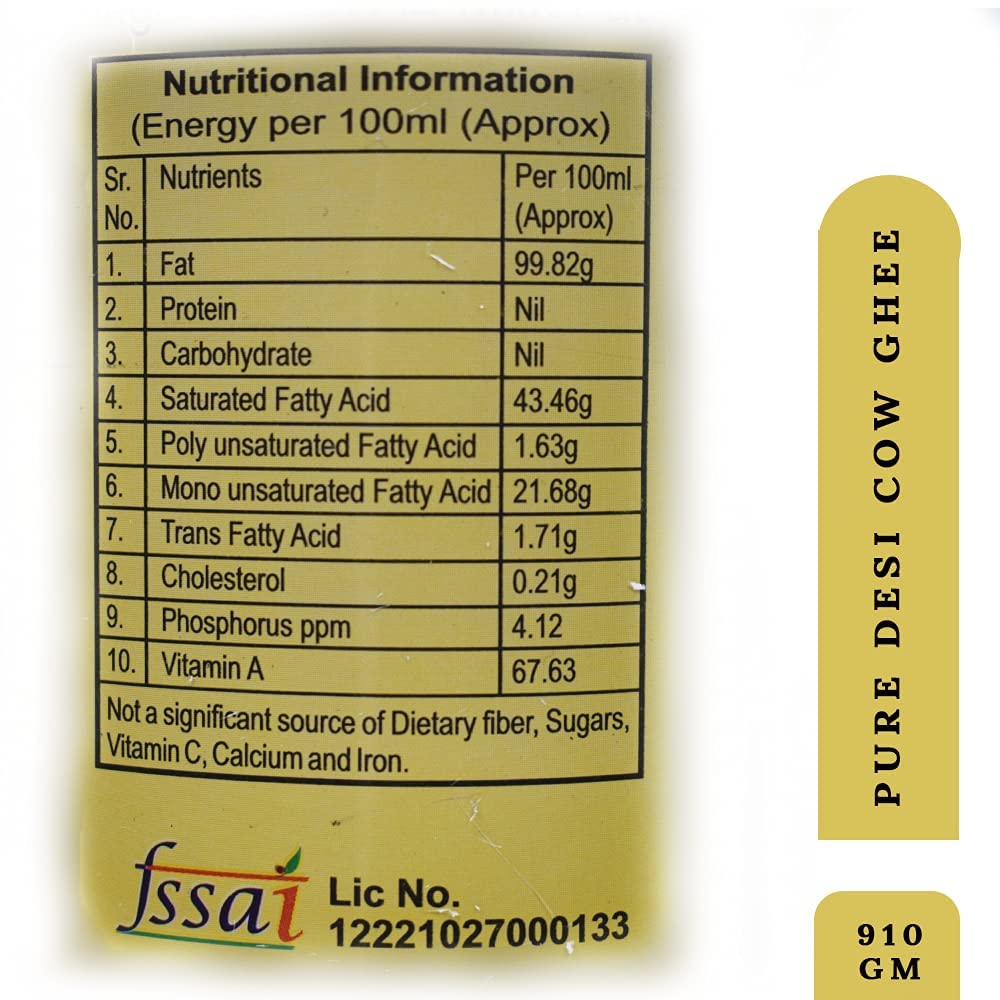 Premium Indian Desi Cow Ghee By Gavyamrut | Great Source Of Healthy & Nutrients Desi Cow Ghee Good For Calcium | (5 Litr) 169.0 Ounce | Tin Pack