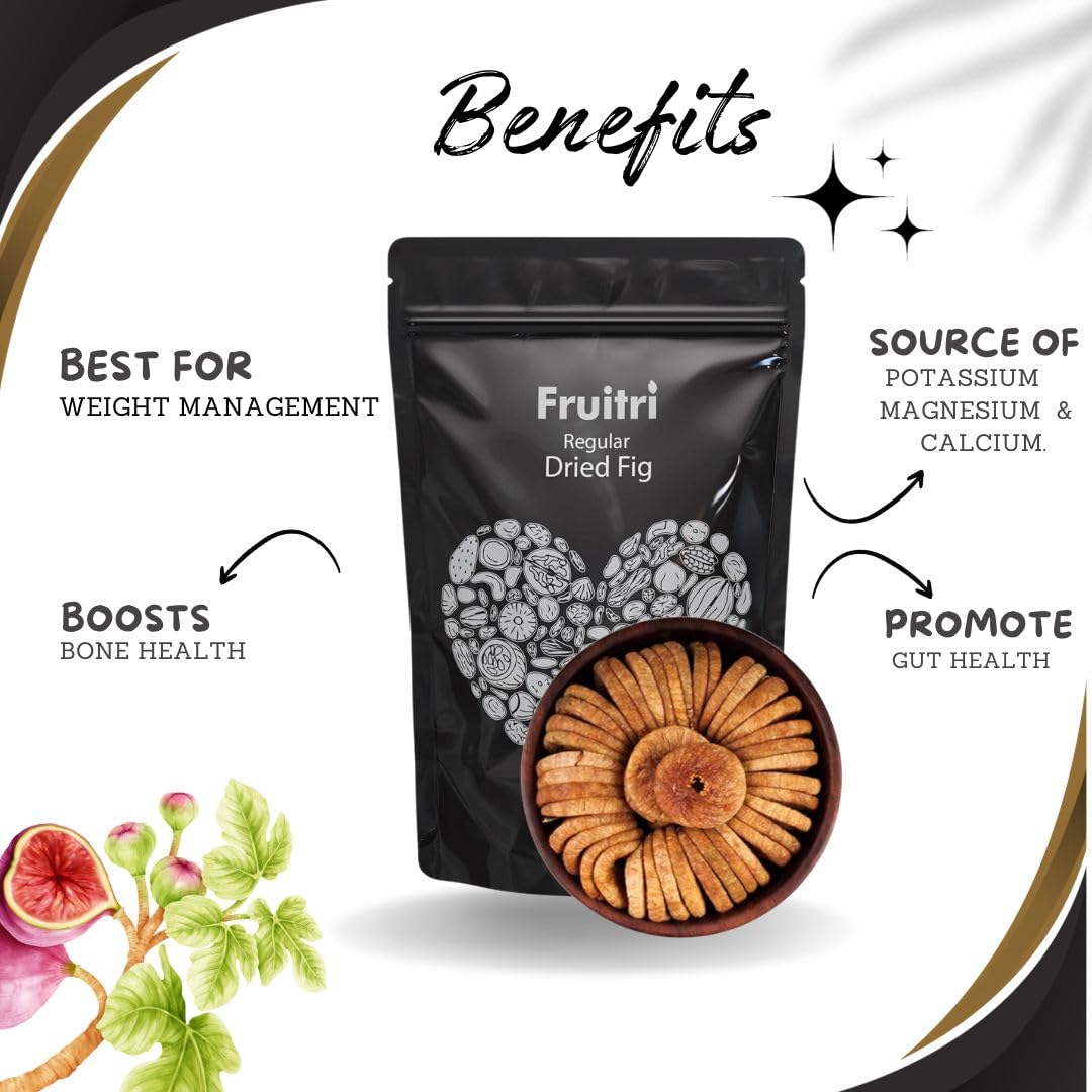 Premium Dried Fig Afghani Anjeer By Fruitri 400gm, | Dry Figs For Weight Management Digestion Immunity, Good Health, Rich In Dietary Fiber | 14.1 Ounce