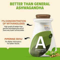 Myfitfuel Ashwagandha Root Extract 7% Withanolides With Piperine 95%, 1000mg, Improves Energy Levels & Stamina | 180 Capsules 300gm 0.66lbs