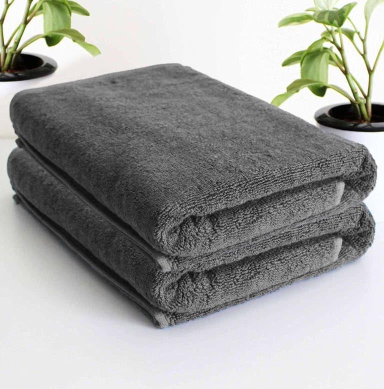Lavone Premium 100% Cotton Zero Twist Bath Towel 550 Gsm | Ultra Soft & Absorbent Towels For Men & Women Quick Dry Bath Towel (Grey)