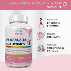 Alpha Mortal Platinum Daily Multivitamin Tablets | Enhances Stamina, Energy, Joint Health, Recovery & Endurance | 30 Tablets , 50gm 0.1lbs , Each Pack Of 2