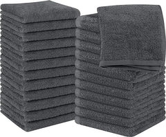 Jenny Denial 100% Cotton Soft Face Towel 1300 Gsm | Super Absorvent & Quick Dry - Pack Of 10 Pcs (Dark Grey)