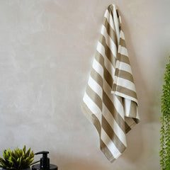 Debaans 100% Bamboo Hand Towels 800 Gsm | Buttery Soft, Ultra-Absorbent, Lightweight, Anti-Microbial, Hypoallergenic, Quick Dry Hand Towel (Set Of 4) - Olive Stripe