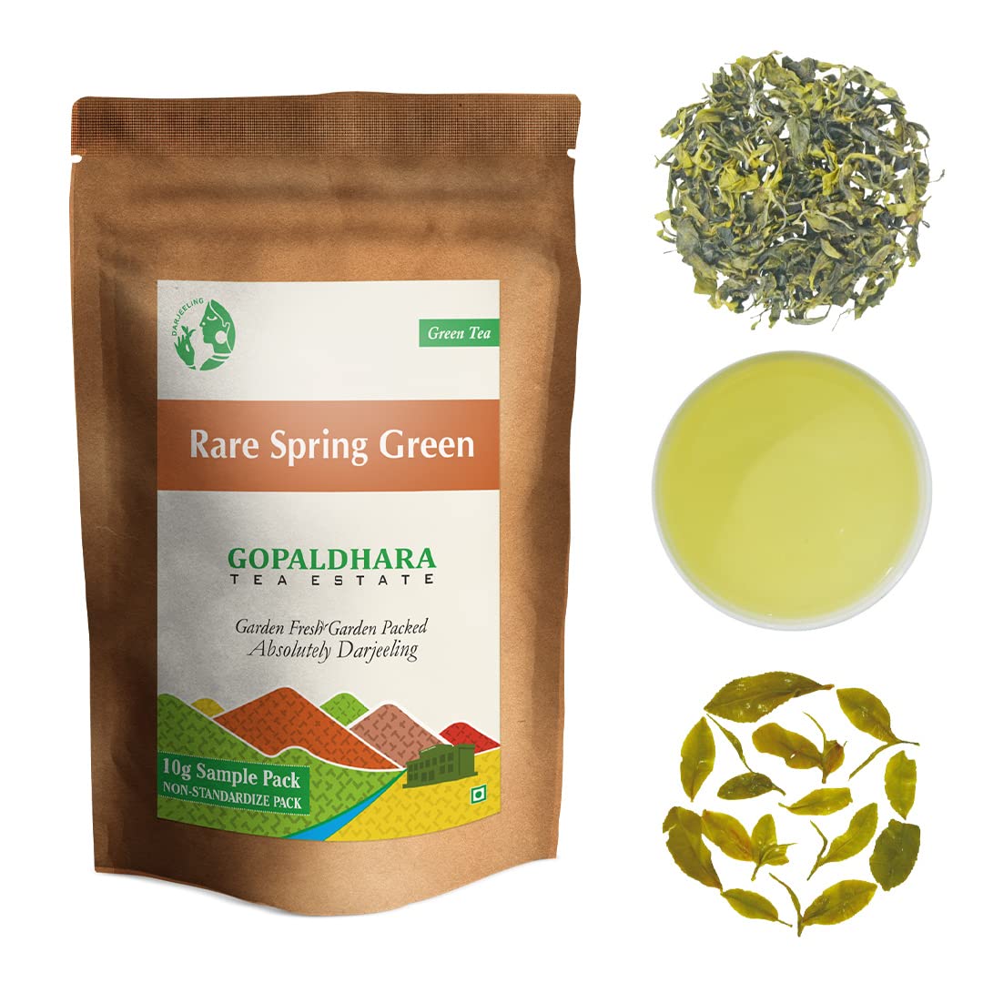 Gopaldhara Darjeeling Tea Finest Rohini First Flush Tea Sample Pouches - Pack Of 5 Teas X 10gm, 0.35 Ounce Each | First Flush Low Caffeine Loose Leaves