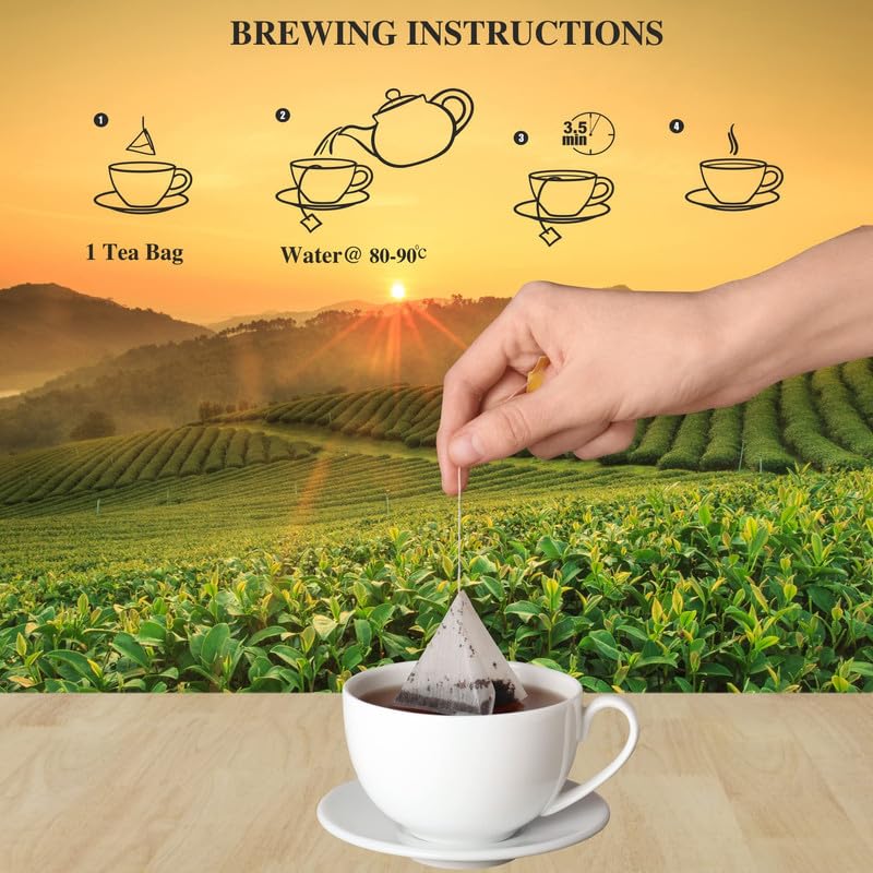 San-Cha Bedtime Herbal Tea - 25 Biodegradable Herbal Tea Bags | Calming & Relaxing Tea - Blend Of Real Vanilla, Lavender, Rose & Chamomile Flowers | Zero Caffeine