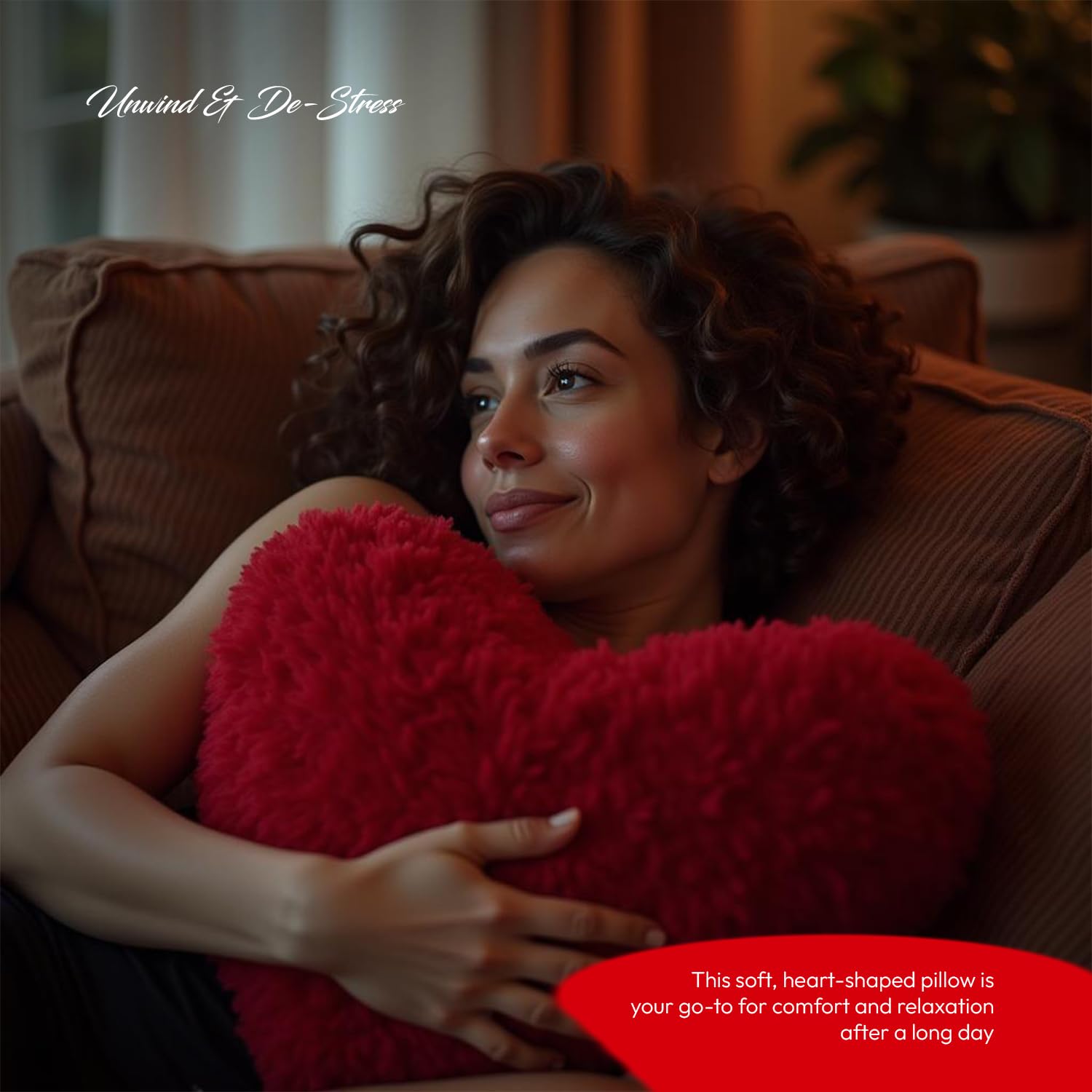Heart-Shaped Pillow - The Ultimate Valentine's Day Gift, Red Color -13x13 Inch | For Boyfriend, Couples, Husband & Wife - Personalized Red Love Cushion, Perfect For Celebrating Love