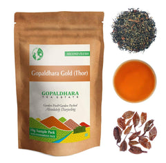 Gopaldhara Darjeeling Tea Second Flush Tea Sample Pouches - Pack Of 7 Teas X 10gm, 0.35 Ounce Each | Second Flush Low Caffeine Loose Leaves