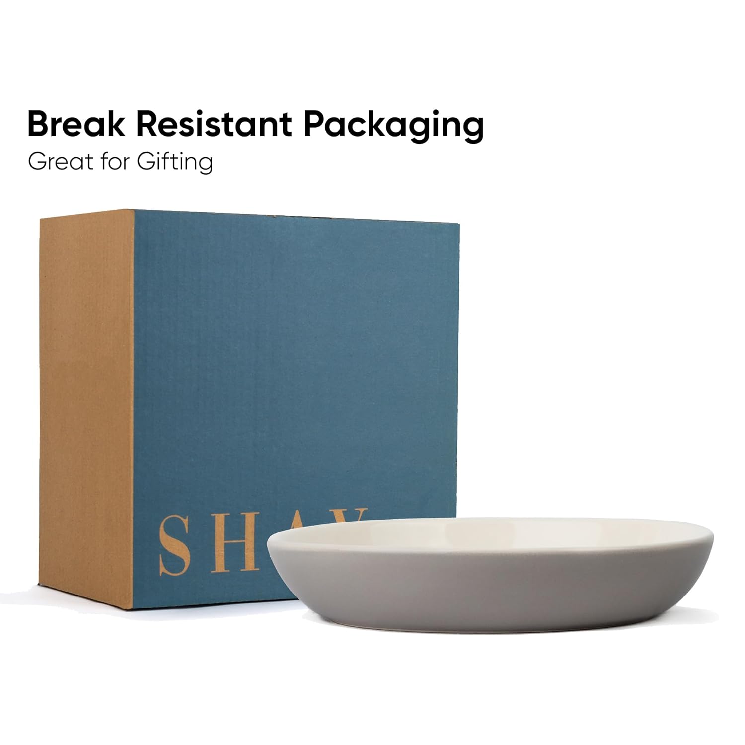 Ceramic Pasta Bowl Set Of 2 Pcs, 22cm - Grey Outside, 300ml Each | Stoneware Ceramic Serving Bowls With Glossy Finish | Pasta Plate - Deep Plate | Ceramic Bowl - Pasta Serving Plate