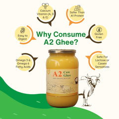 Premium A2 Cow Ghee By H2 Milk Farm | Highly & Nutritious Traditional Bilona Method Cow Ghee Dry Skincare Remedy For Glowing Skin | 1 Litre | (500ml * 2) 33.8 Ounce | Jar Pack