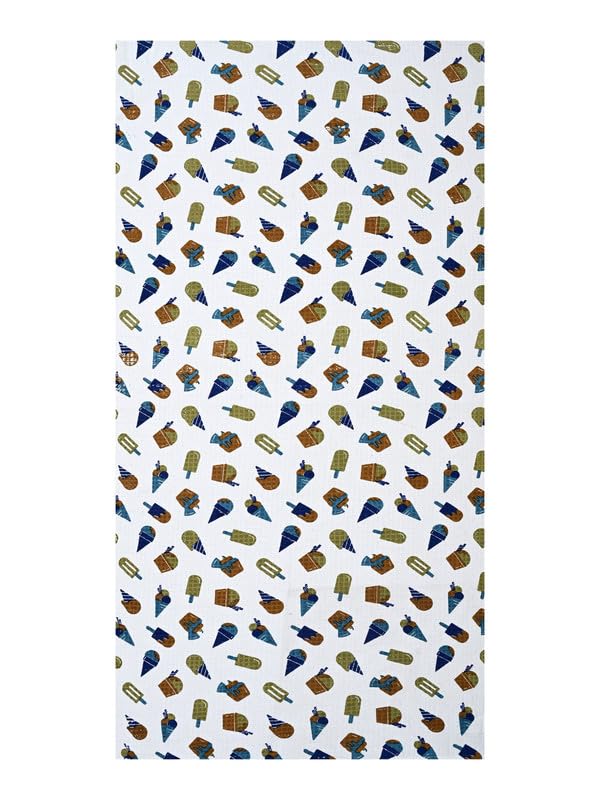 Mafatlal Coo Coo 100% Cotton Kids Bath Towel 250 Gsm | Soft, Lightweight & Quick-Dry Fun Cartoon Print Towel (Off-White) - 1 Pcs