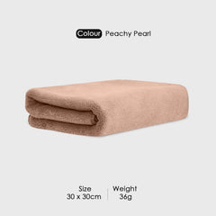 Housse Premium Microfiber Face Towel 1700 Gsm | Korean Beauty Ultra Absorbent, Odour-Free, Quick Dry Face Towel (Pack Of 12) - Peachy Pearl