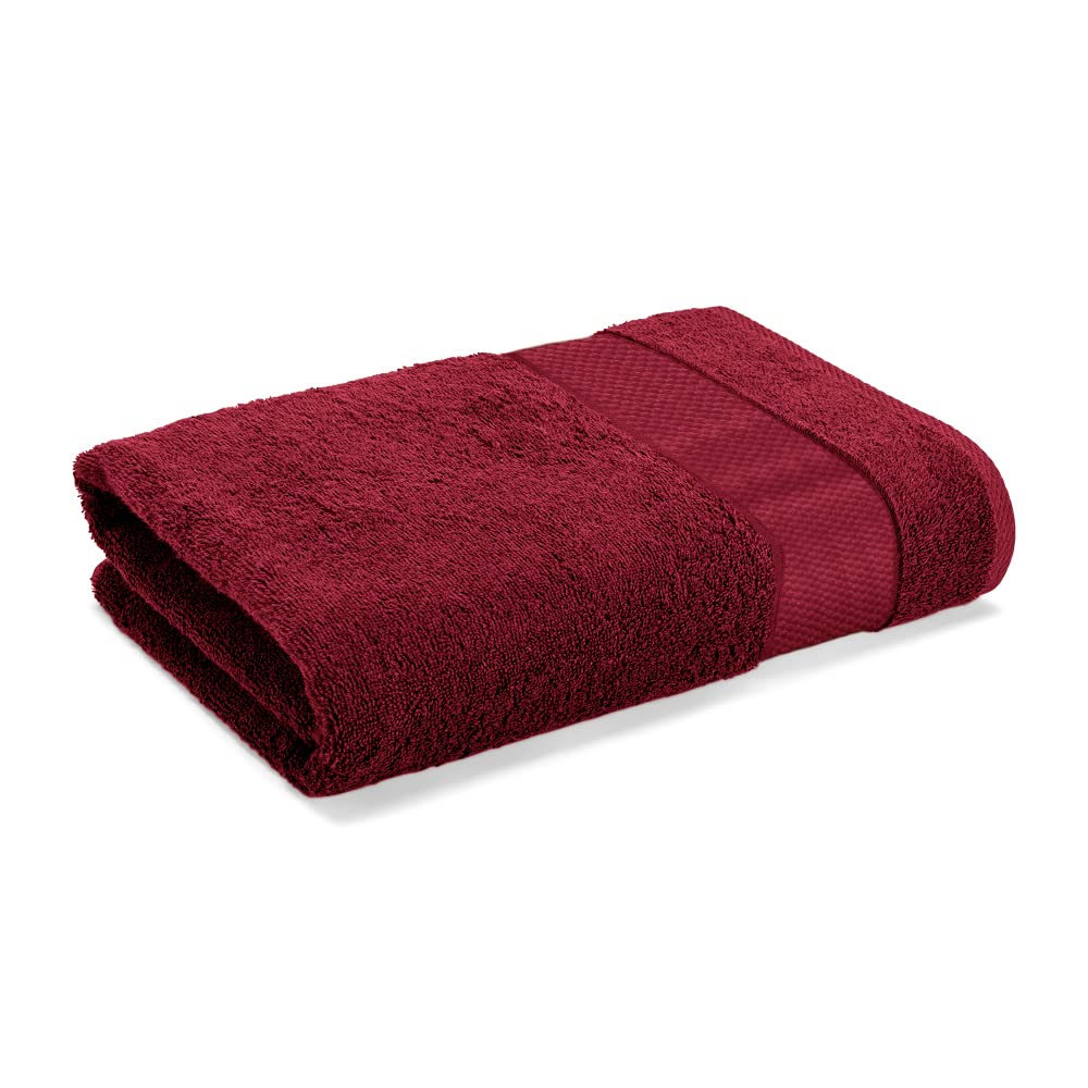 Wakefit Terry Cotton Bath Towel 500 Gsm | Large Size Terry Cotton For Men & Women Bath Towel (Red)