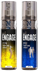 Engage M4 & M2 Perfume Spray For Men 120ml Each 4 Fl.oz. | Best For Gifting |  Long Lasting Fresh Fragrance | Gift For Men