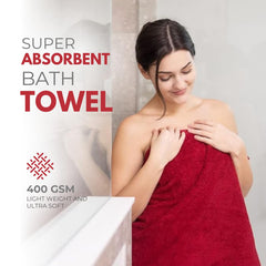 Black Gold The Finer Touch Microfiber Bath Towels 1500 Gsm | Super Absorbent, Lightweight, Ultra-Soft, Fade Resistant (Maroon) - Pack Of 3