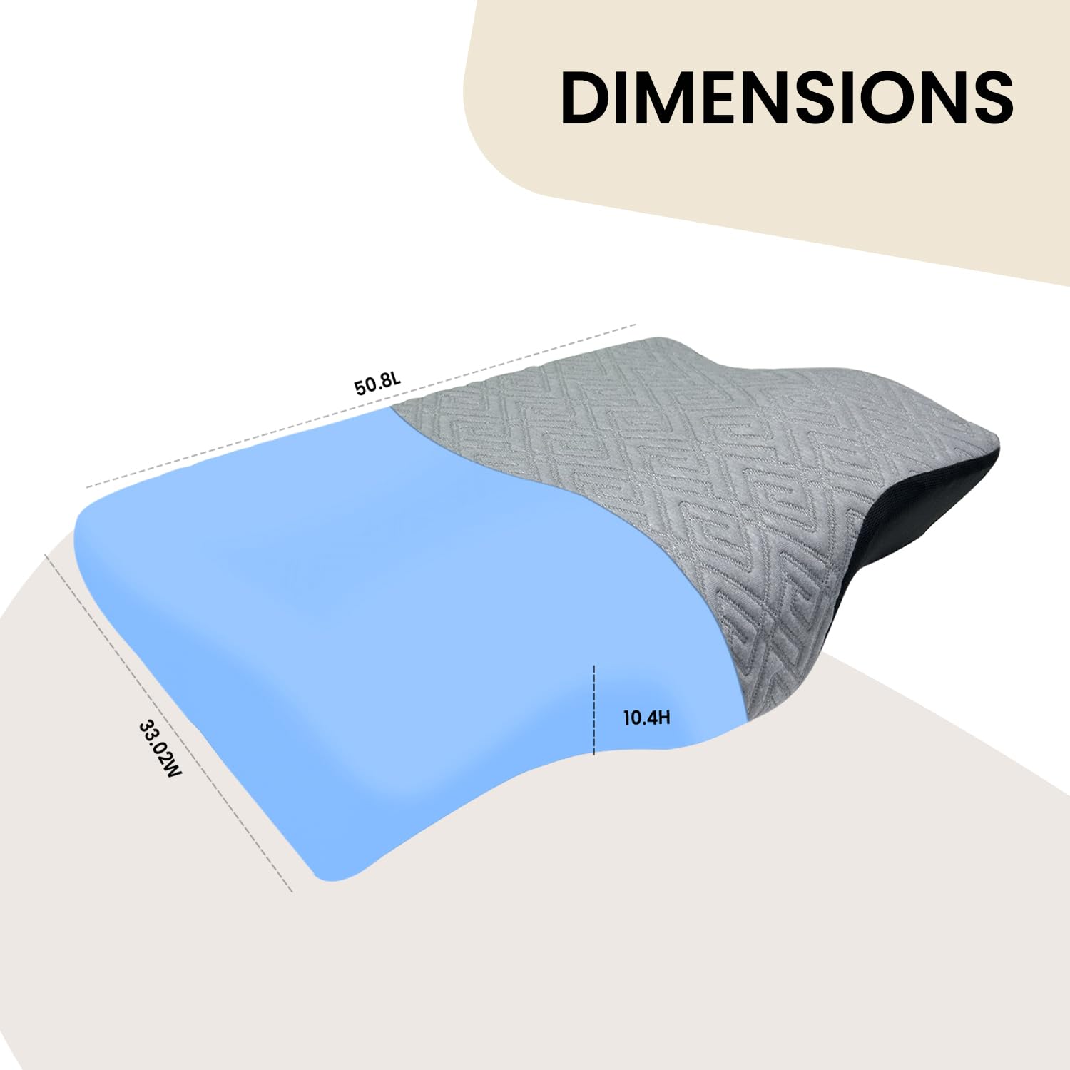 Cervical Pillow For Neck & Shoulder Pain Relief, Grey & Black Gel | Orthopedic Memory Foam Pillow, Cervical Pillow, Spondylitis | Ortho Neck Support Medical Pillow | Long Lasting - Pack Of 2