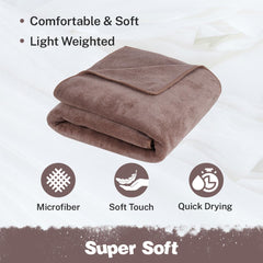 Fezora Microfiber Weft Knitting Bath Towels 400 Gsm | Large Size Bath Towel Soft & Absorbent For Men/Women (Brown)