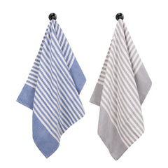 Mush Bamboo Turkish Hand Towels 250 Gsm | 100% Bamboo Gym Towel For Men & Women | Ultra Soft, Absorbent & Quick Dry Towel | Navy Blue & Grey (Set Of 2)