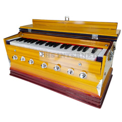 Musical Instrument Harmonium - 7 Stoppers, 39 Smooth Conditioned Keys, 3.25 Octave, Double Bellow, Two Reeds (Base- Male) | Compact & Portable Design