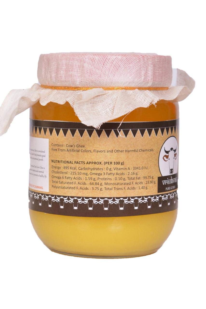 Organic Desi Cow'S A2 Bilona Ghee By Vrindavan | Good Source Of Healthy Desi Cow Ghee Perfect For Skin & Hair | (1 Litre) 33.8 Ounce | Jar Pack