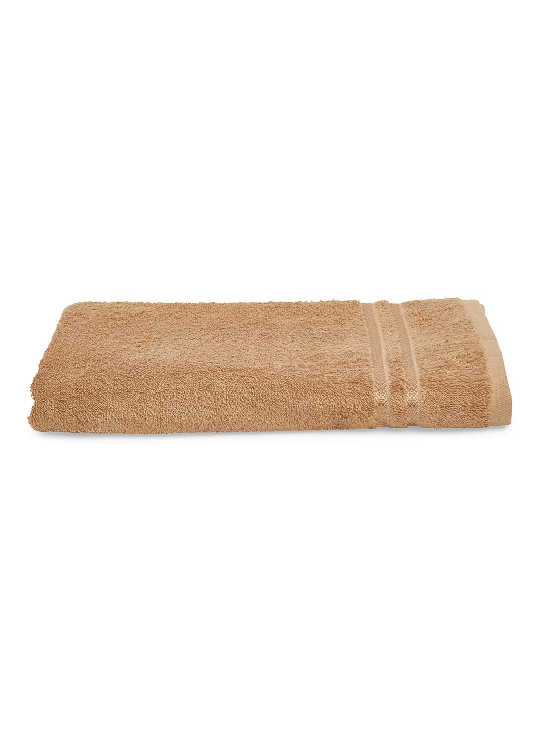 Welspun 100% Cotton Bath Towel Quick Dry High Absorbency Attractive Border Bath Towel 500 Gsm - Tan
