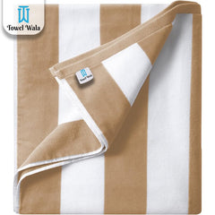 Towel Wala Striped Soft Turkish Cotton Large Bath Towel 450gsm | Perfect For Beach Spa & Swimming (Pack Of 2)