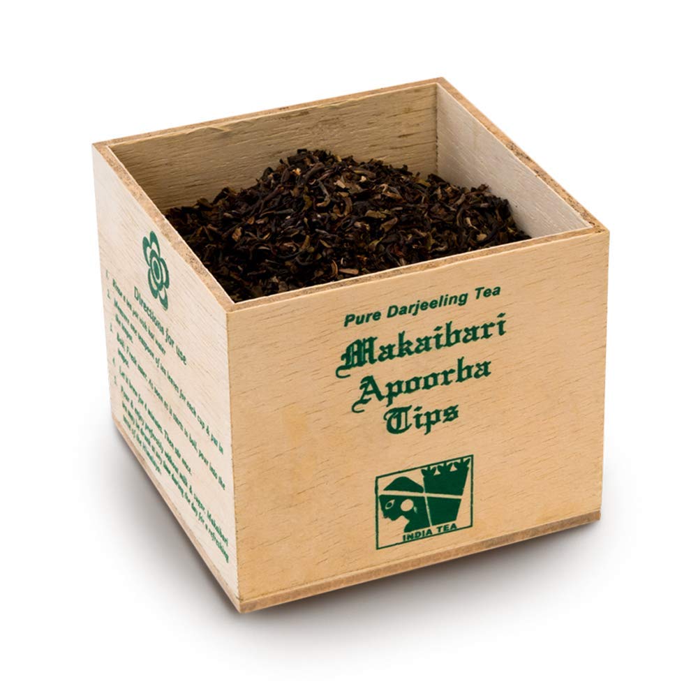 Makaibari Apoorba Tips Organic Darjeeling Tippy Whole Leaf Black Tea Chestlet - 100gm, 3.5 Ounce | USDA Organic Certified Tea - 100% Authentic & Premium Darjeeling Single Estate Loose Leaf Tea