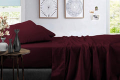 Microfiber Bedsheet With 1 Pillow Cover - Size 60 X 90 Inches, Wine | 300 Thread Count - Smooth, Breathable, Comfortable Single Bedsheet