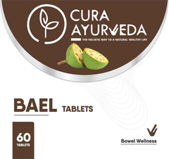 Cura Ayurveda Bowel Wellness Ayurvedic Bael Tablets, Healthy Skin, Digestion, Respiratory Support Medicine, Restore Balance, Alleviate Constipation | 60 Tablets 100gm 0.2lbs