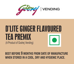 Godrej Vending Ginger Flavoured D'Lite Instant Tea Premix - 1 Kg, 35.2 Ounce | 3 In 1 Tea Piping Hot Tea - Easy To Use, Suitable For Vending Machine