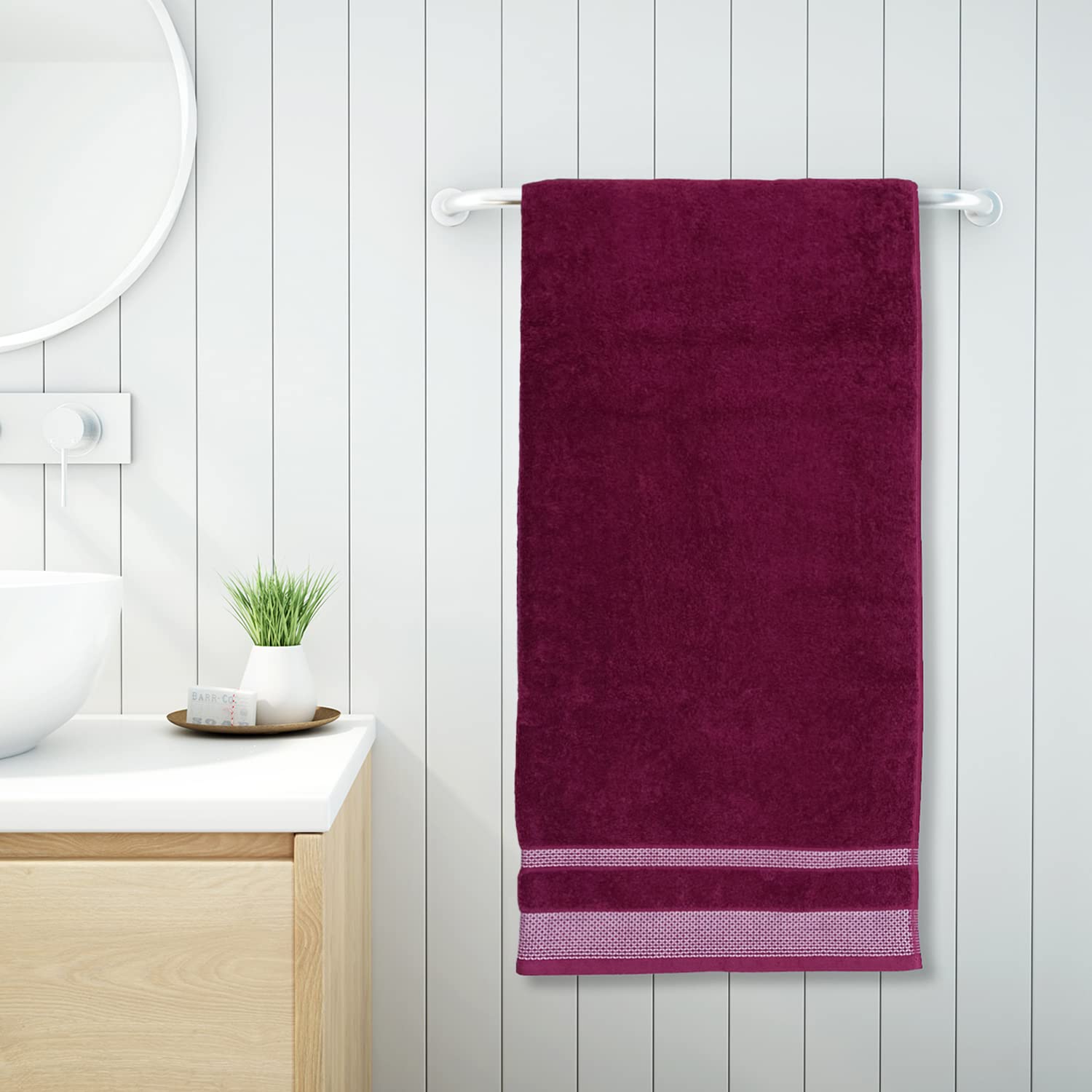 Spaces Hygro Cotton Bath Towel 600 Gsm | Blooms Softer When Washed Ultra Absorbency Dries You Quicker Bath Towel (Dark Violet)