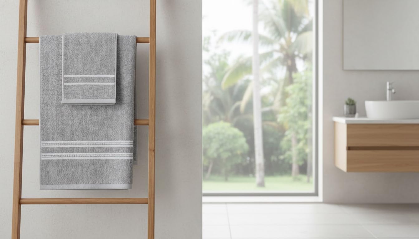 Lavone Premium Cotton Bath Towels 450 Gsm (Light Grey) - Pack Of 1