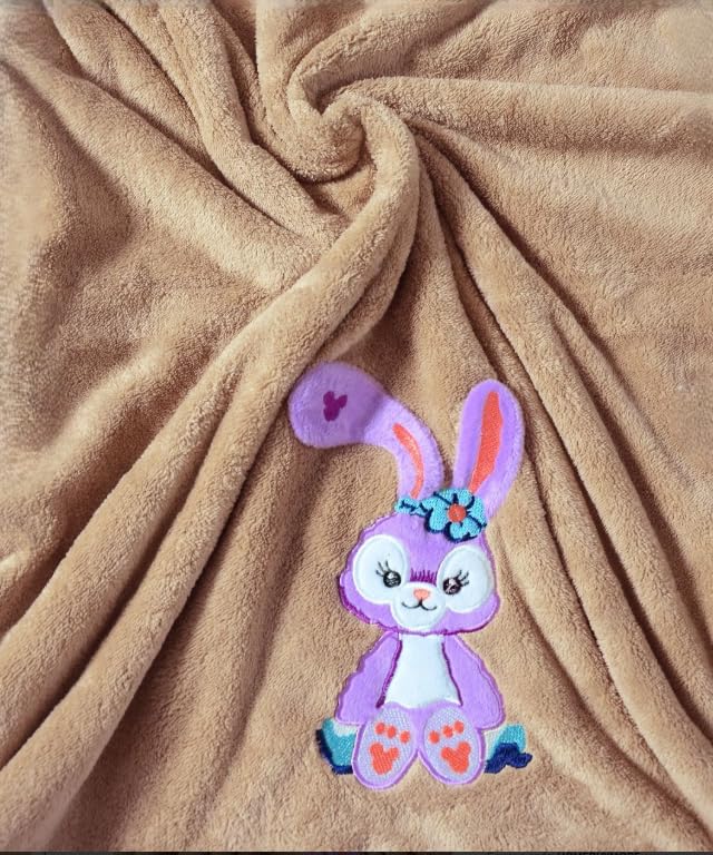 Cotton Bolls Textiles Bunny Bliss Microfiber Kids Bath Towel 350 Gsm | Quick Drying Towels For Baby Towel (Brown)