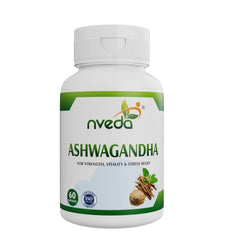 Nveda Ashwagandha Tablet, Anxiety & Stress, Ashwagandha For Men & Women, Boosts Vitality, Improves Strength & Energy, Anxiety & Stress Free | 60 Capsules 100gm 0.2lbs