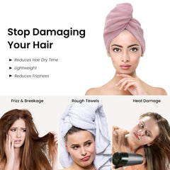 Mush Bamboo Hair Towel 300 Gsm | Ultra Soft, Absorbent & Anti Microbial Hair Wrap (Baby Pink)