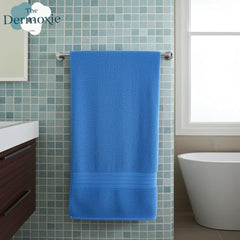 Dermoxie The Soft Comfort Air Rich 100% Cotton Bath Towels 500 Gsm | Premium Bathroom Collection Bath Towel (Sky Blue)