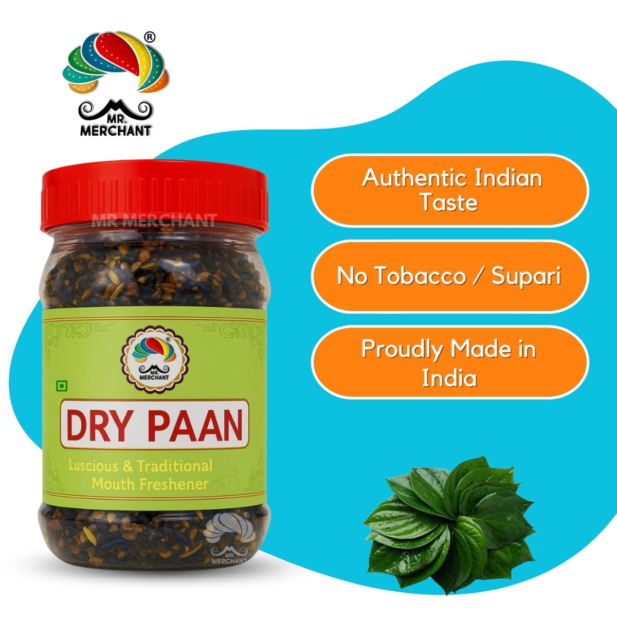 Mr. Merchant Dry Meetha Paan 220gm, Mouth Freshener | Indian Sweets | Jar Pack