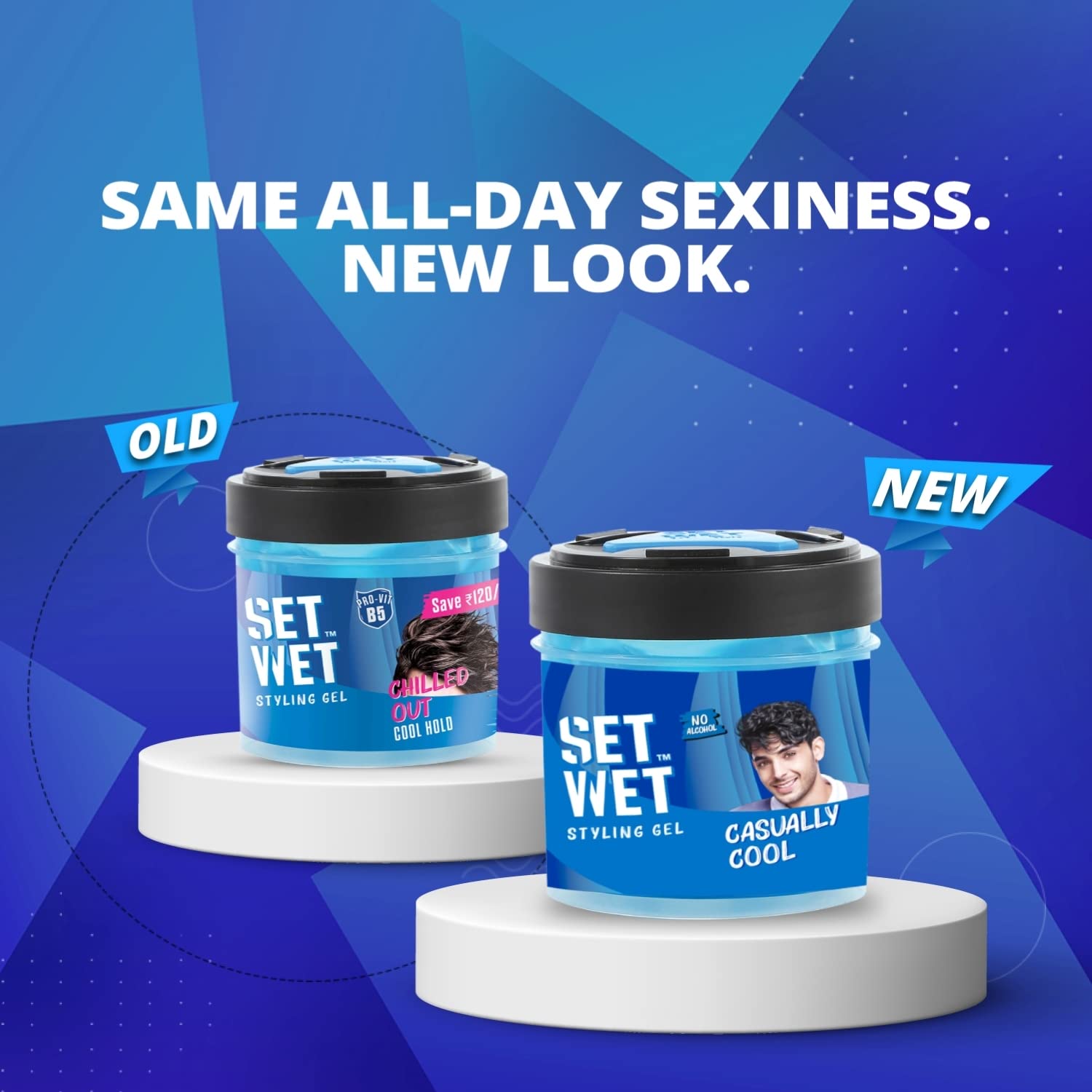 Set Wet Styling Hair Gel For Men Casually Cool , 250gm 8.8 Oz. | Medium Hold , High Shine | For Medium To Long Hair | no Alcohol , No Sulphate