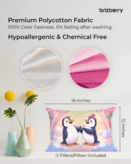 Baby Kids Pillow Cushion, Super Soft Fabric, Animal & Cartoon Prints - 12x18 Inches | For 3 Years To 8 Years, Dual Sided Design, Durable & Easy Care | Multi-Purpose, Made In India - Design 22