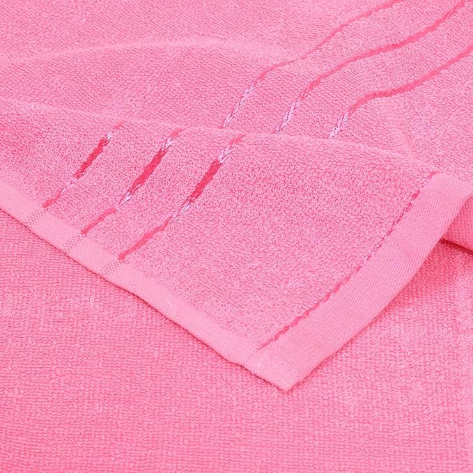 Hanorix 100% Cotton Large Size Bath Towel 900 Gsm | Soft Bath Towel For Men & Women Ultra Absorbent Cotton Towel Soft & Absorbent Towel (Pink) - Pack Of 2