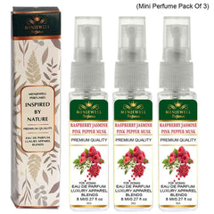 Menjewell Raspberry Jasmine Pink Pepper Musk Eau De Parfum For Woman 8ml 0.27 Fl.oz. Each Pack Of 3 | Luxury Apparel Parfum | Long Lasting