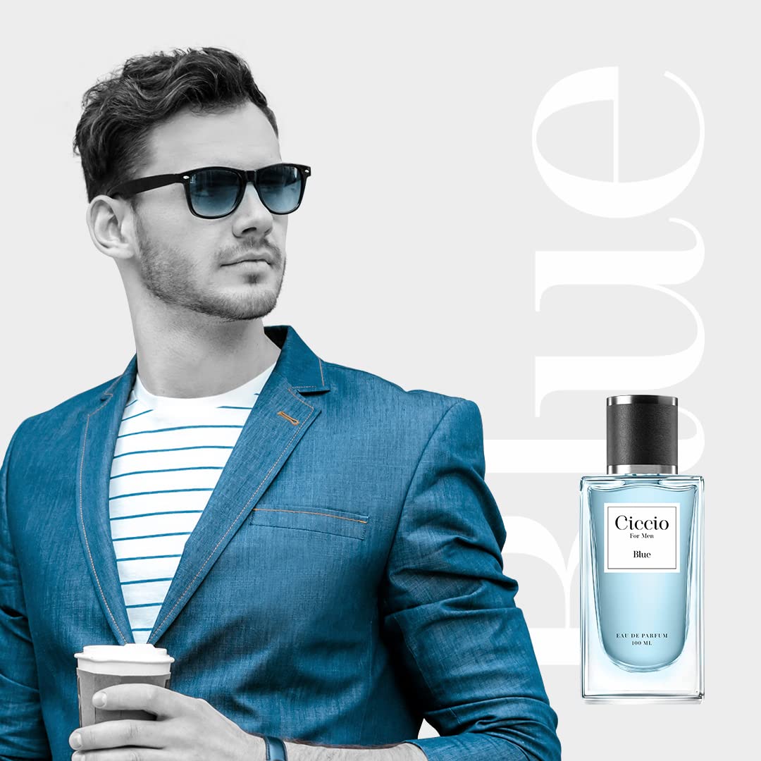 Ciccio Blue Eau De Parfum For Men 100ml 3.4 Fl.oz. Luxury Fragrance | Long Lasting