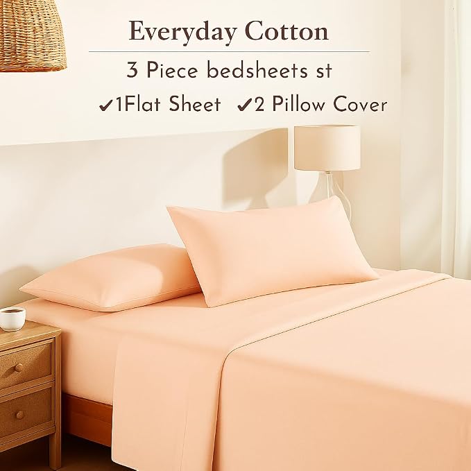 Pure Cotton Plain Double Bed Bedsheet With 2 Pillow Covers - Size 90 X 100 Inches, Rose Pink | Lightweight, Soft & Breathable - Perfect For Gifting On Weddings Bedsheet