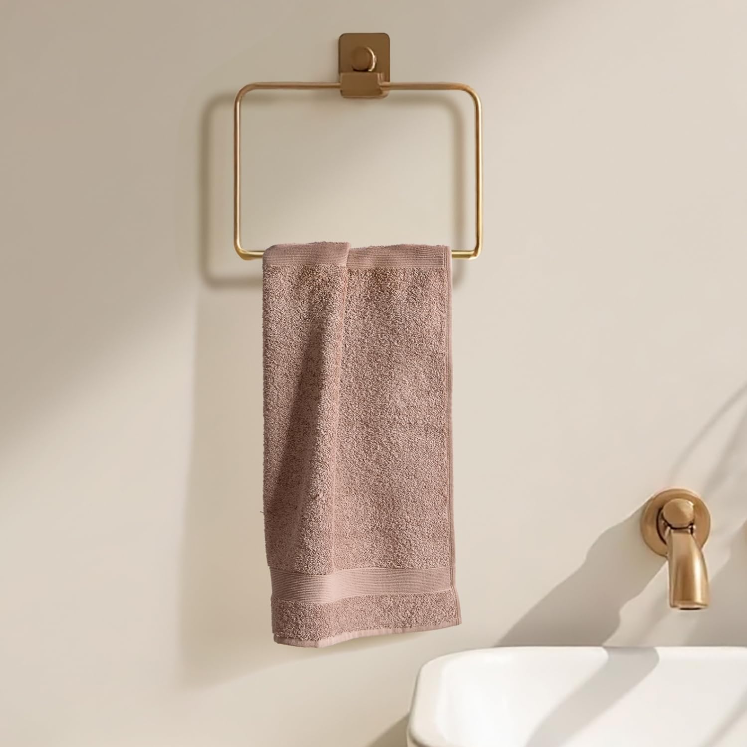 Haus & Kinder Harmony Combed Hand Towel 500 Gsm | Ultra Soft, Absorbent 100% Cotton Towels For Men & Women | Blue & Taupe (Pack Of 4)