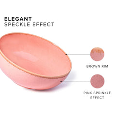 Ceramic Large Serving Bowl Set Of 1 Pc - 1750ml, Pink | Ceramic Bowl - Large Size | Microwave Safe Bowl - Bowl Set With Glossy Finish | Ceramic Bowl