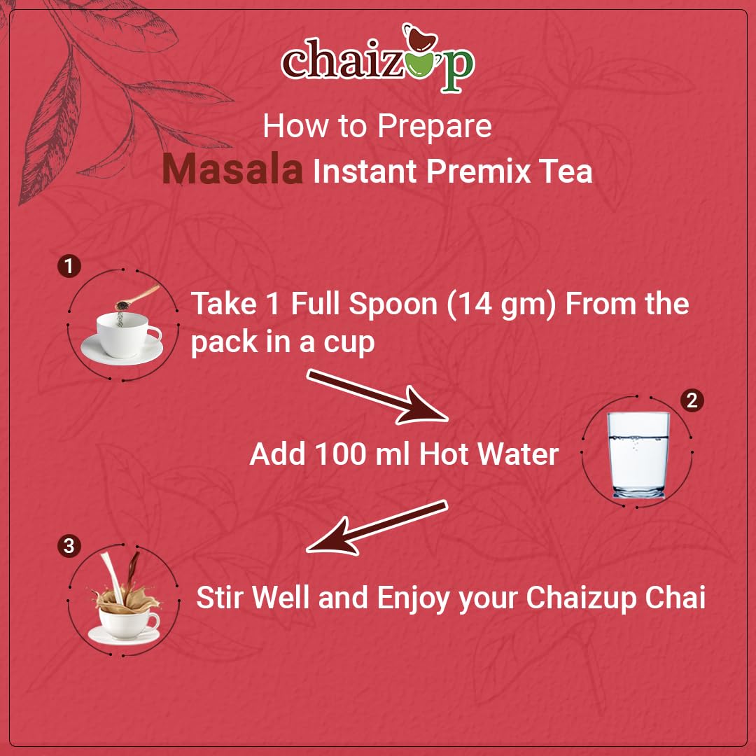 Chaizup Premium 1 Min Instant Masala Tea Premix - Pack Of 3 X 1 Kg Poly, 35.2 Ounce Each | Just Add Hot Water - Assam Masala Chai Powder | Low Caffeine, No Added Color - Home Like Tea